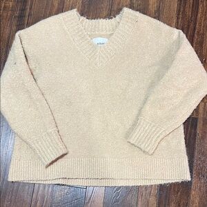Aerie Soft Tan V-Neck Sweater